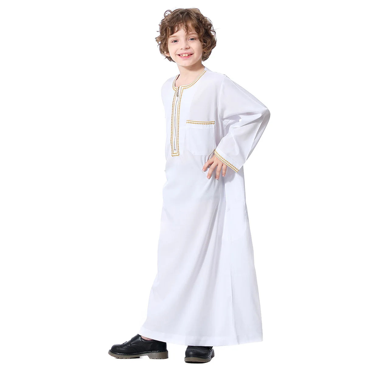Child Dubai 2024 Luxury Kids Boys Men's Muslim Clothing Caftan Robes Islamic Ramadan Clothes Arab Man Abaya Pakistan Turkish
