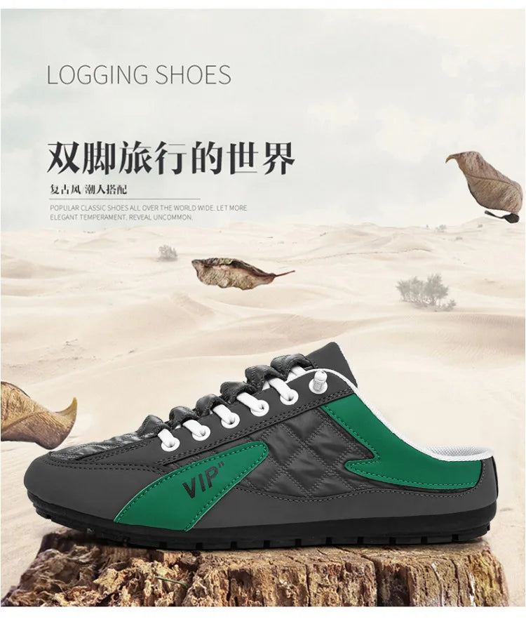 Half Slippers for Men Trendy Men's Flat Bottom Casual Shoes Soft Sole Support Shoes Men's Sneakers Zapatos De Hombre 2024