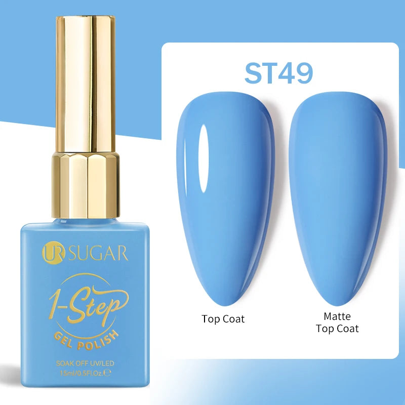 UR SUGAR 1-step Gel Polish 12ML Glitter Nail Spring Summer White Nude Pink Gel Nail Polish 3 IN 1 No Need Base Gel and Top Coat