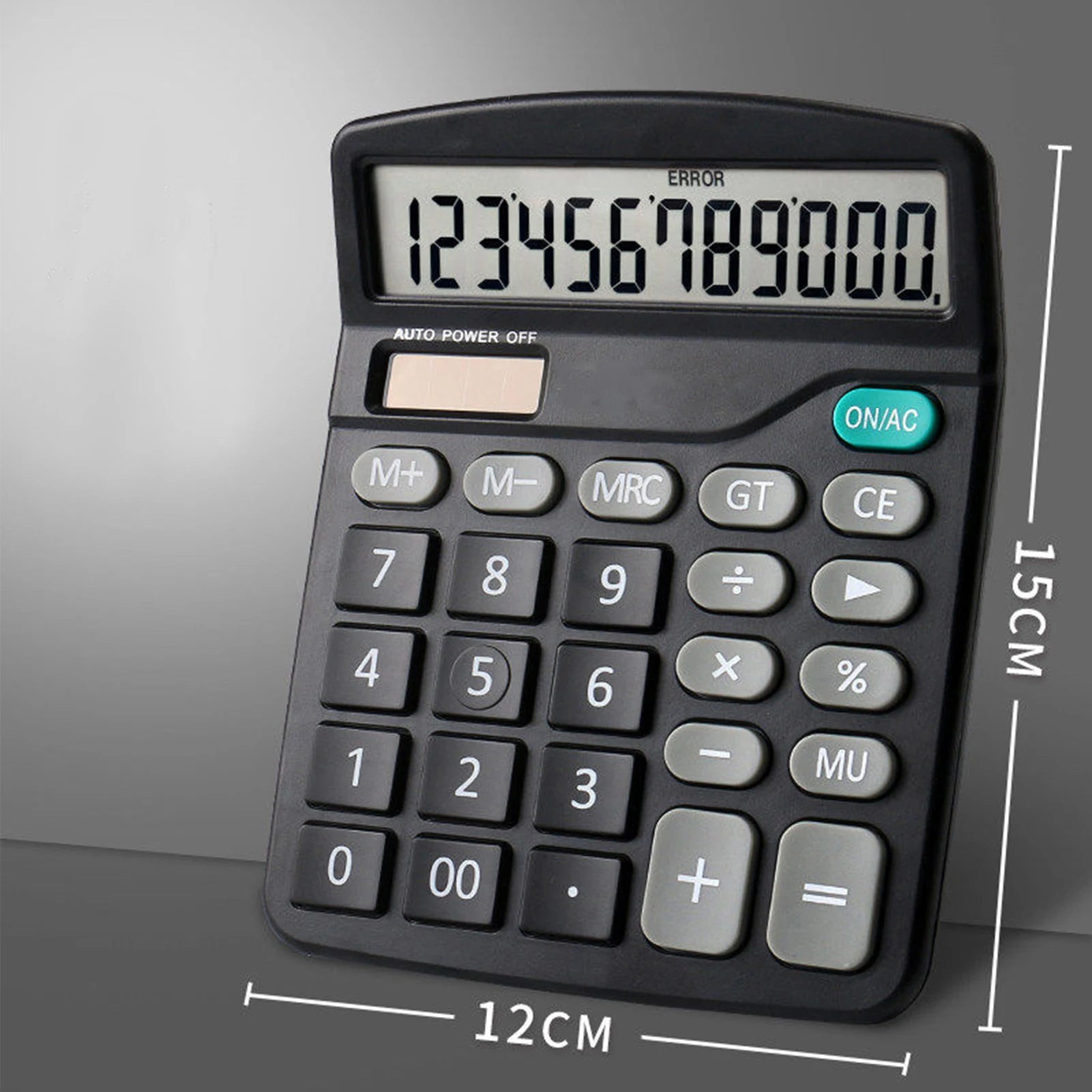 Desktop Calculator Standard Function Calculator with 12-Digit Large LCD Display Solar & Battery Dual Power for Office Business