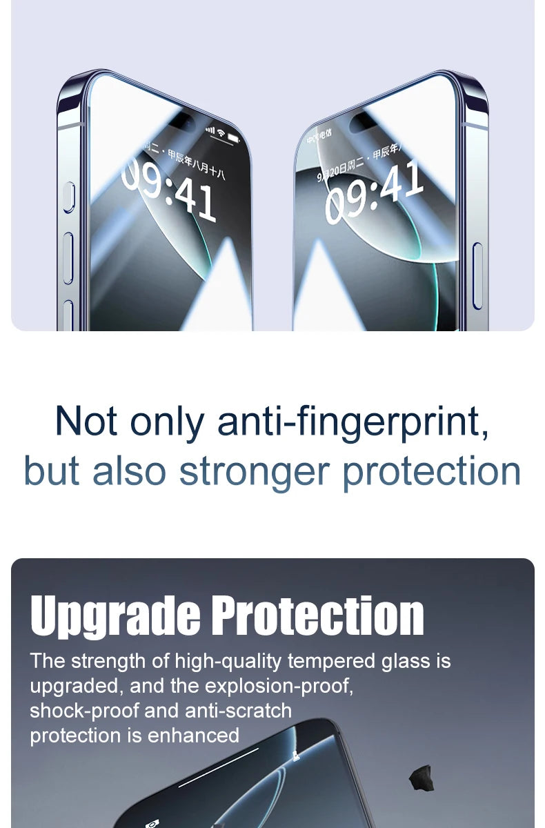 2PCS Dust Free Installation Tempered Glass For iPhone 16 15 14 13 12 11 Pro Max Plus Mini Screen Protector Full Protective Film