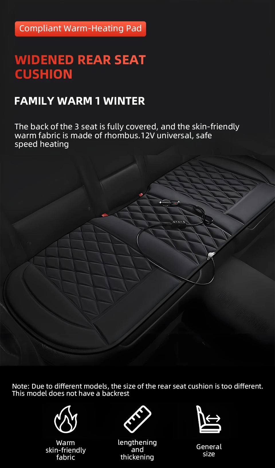 Yannice 12V Winter Heating Car Seat Cushion Fast Heated Household Cushion Keep Warm Car Seat Cover Universal Heated Seat Cushion