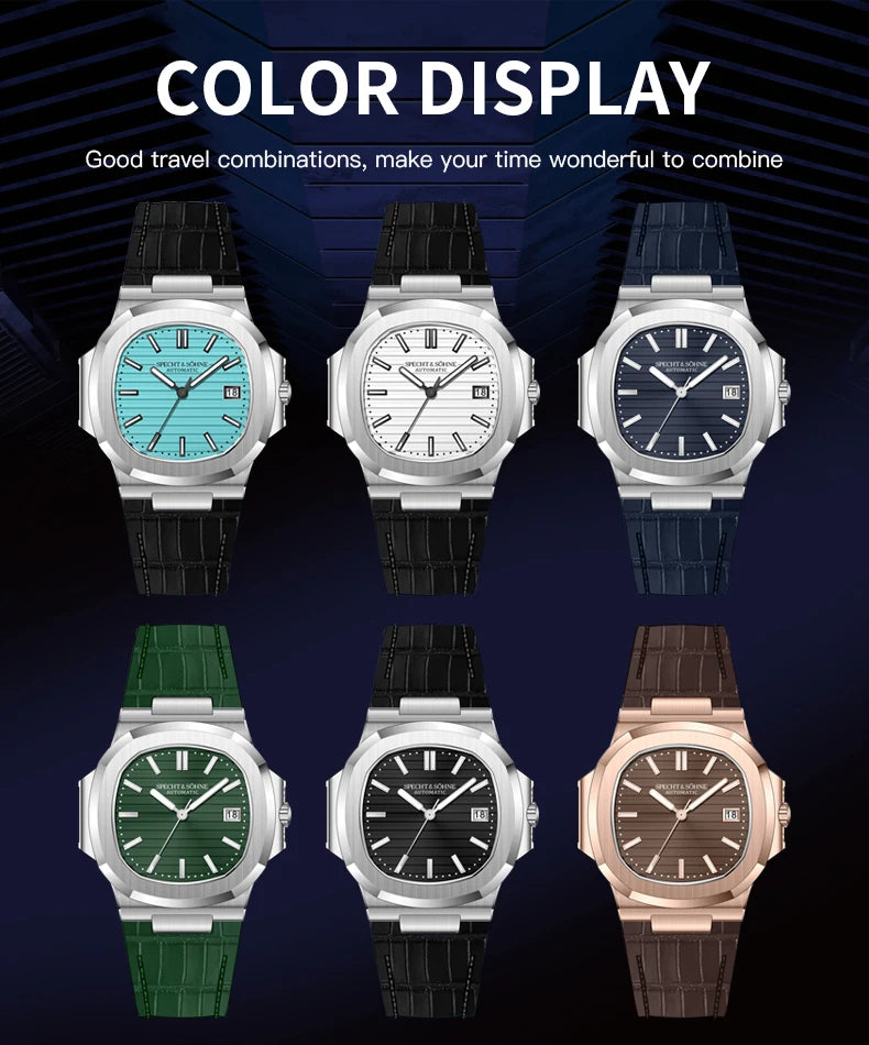 New Arrivals Specht & Söhne Mens Watches Classic Watch Automatic Watch Rose Gold Stainless Steel Relogio Masculino Waterproof