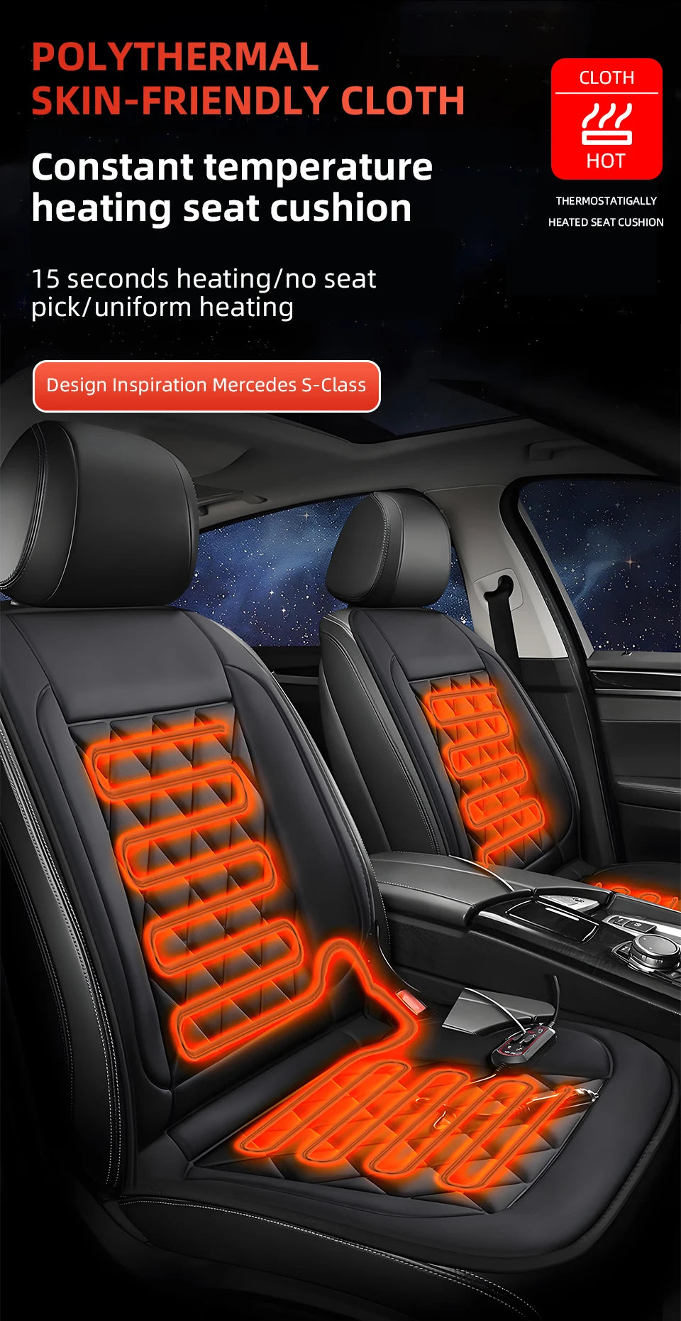 Yannice 12V Winter Heating Car Seat Cushion Fast Heated Household Cushion Keep Warm Car Seat Cover Universal Heated Seat Cushion