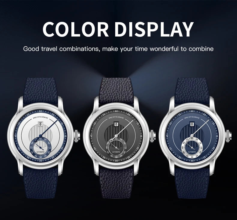 2026 Specht & Söhne New Arrivals Men Automatic Watch 39mm ST17 Jumping Hour Mechanical Wristwatch Sapphire Crystal Reloj Hombre