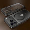 Luxury Plating Matte Transparent Magnetic Wireless Charge Case For iPhone 13/14/15/16/17 Pro Max Air Plus Shockproof Clear Cover