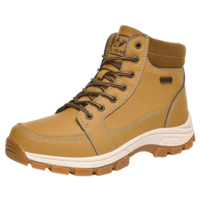 Yellow Ankle Boots Cowboy Footwear Snow Warm Fur Sneakers Padded Trekking Black Waterproof Leather Men Hiking Shoe Winter Summer