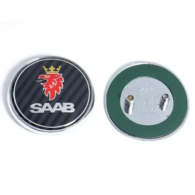 68mm 2 3 Pins SAAB Car Front Hood Bonnet Logo Rear Trunk Bumper Badge For SAAB 9 3 9 5 9-3 9-5 SAAB Emblem Sticker Accessories