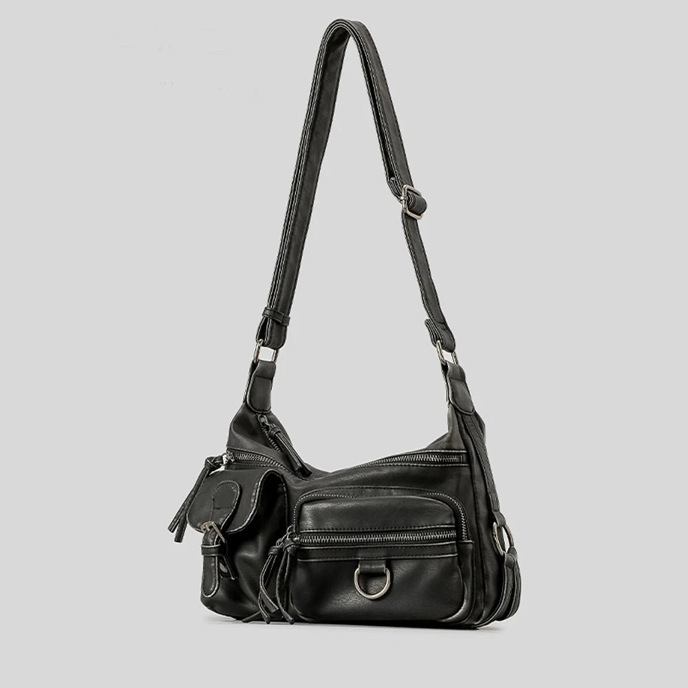 Annmouler Designer Women Shouler Bag Large Capacity Crossbody Bag Casual Soft Pu Leather Messenger Bag Multi-pocket Purses