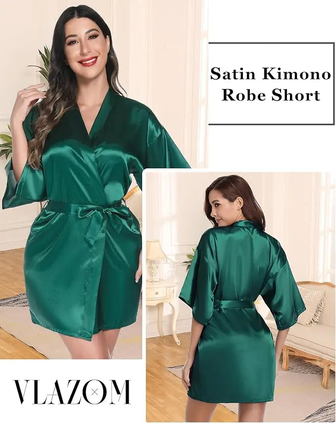 Summer Champagne Chinese Bride Wedding Robe Satin Sleepwear Women Nightgown Sexy Nightdress Lady Kimono Bathrobe Gown Negligee