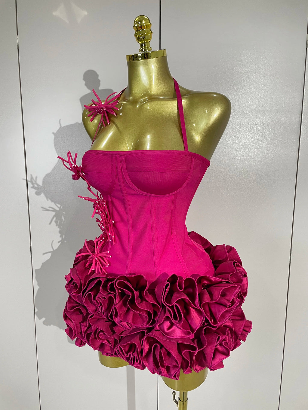 Sexy Halter Prom Gown Celebrity Club Two Piece Set Cocktail Elegant Women Fashion Luxury Birthday Party Red Black Bandage Outfit