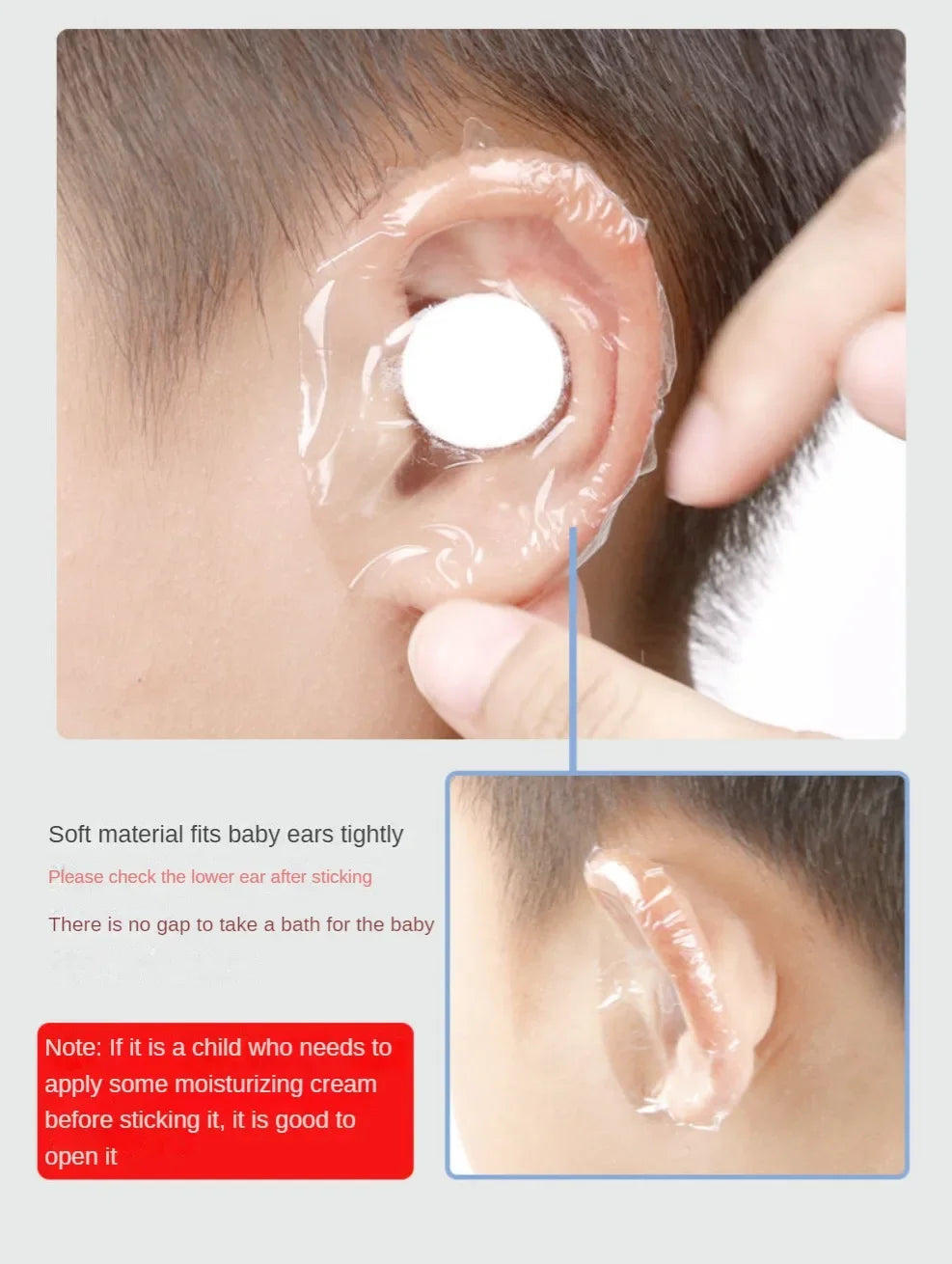 20pcs Plastic Waterproof Ear Protector For Baby Kids Adults Swimming Cover Caps Disposable Ear Stickers Swimming Cover Ear Paste
