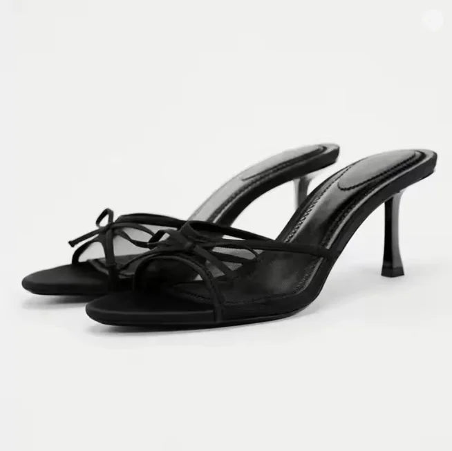 2024 Women Summer New Luxury Brand High Heel Sandals Versatile Simple Slim Heel Sandals Slippers