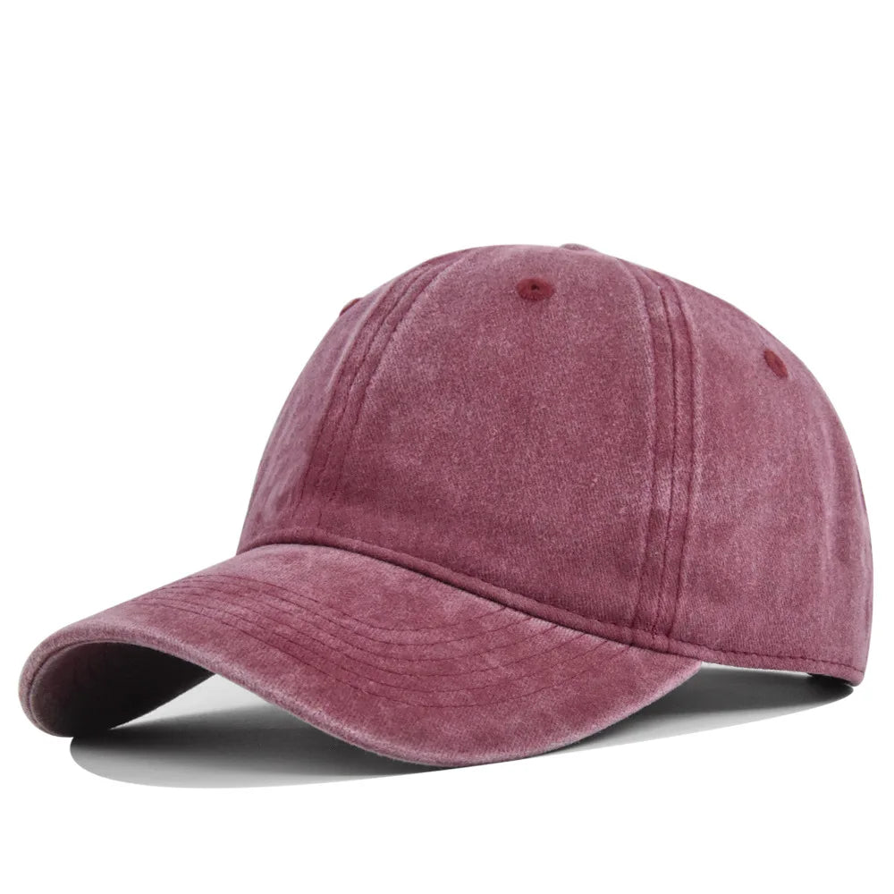 Men Women Baseball Cap Casual Unisex Baseball Cap Vintage Washed Cotton Fits Breathable Adjustable Solid Color Hip-Hop Dad Hat
