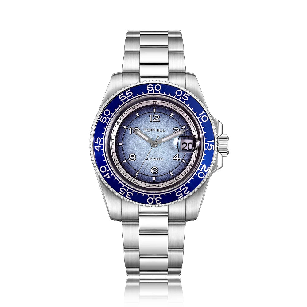 TOPHILL 41mm New Men's Watch Calendar Display Automatic Mechanical Watches Miyota 2813 Movement Sapphire Luminous Wristwatch