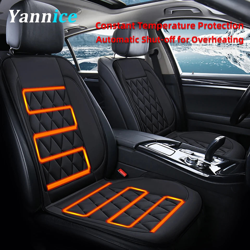 Yannice 12V Winter Heating Car Seat Cushion Fast Heated Household Cushion Keep Warm Car Seat Cover Universal Heated Seat Cushion
