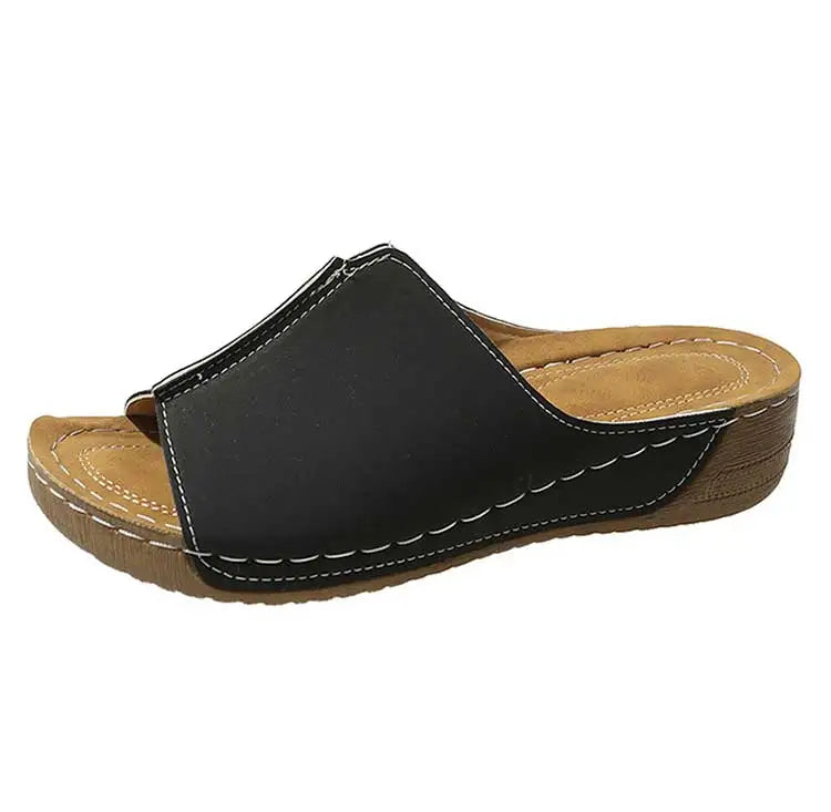 Women's Sandals 2025 Summer Shoes Women Soft Heels Sandals Low Platform Slippers Summer Sandalias Mujer Indoor Outdoor Footwear