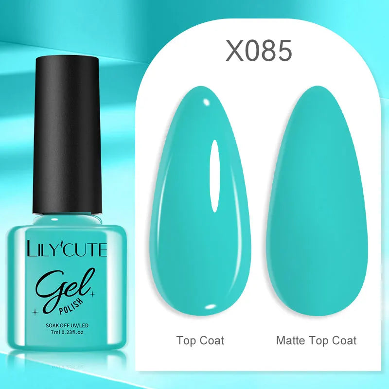 LILYCUTE 7ML Black White Color Gel Nail Polish Summer Colorful Gel Nail Art Semi Permanent UV Gel Soak Off UV LED Gel Varnishes