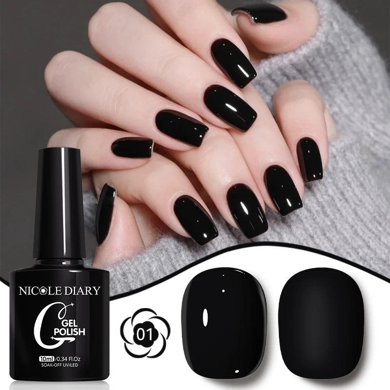NICOLE DIARY Glass Beads Cat Magnetic Gel Nail Polish Spring Summer Gel Nail Sparkly Gel Varnish Soak off Nail Manicure Art