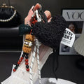Trendy Fashion Plush Love Beaded Mobile Phone Lanyard High-value Niche Bag Anti-loss Pendant Car Keychain Ornament Chain Ins
