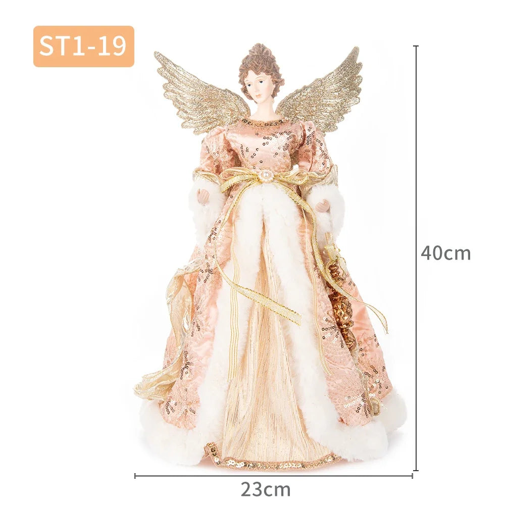 New Arrivals Angel Doll Figurine Christmas Ornaments Crafts with Wing Home Natal Decorations Festive Birthday For Kid Decor