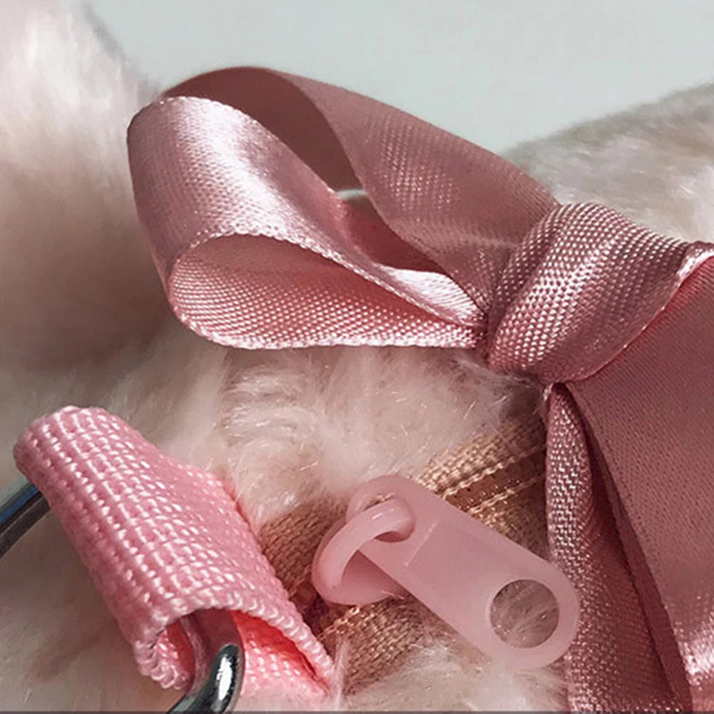 Pink Piglet Plush Bag Korean Version Large Capacity Lady Shoulder Bag Cartoon Ins Cute Doll Messenger Bag Handbags Crossbody
