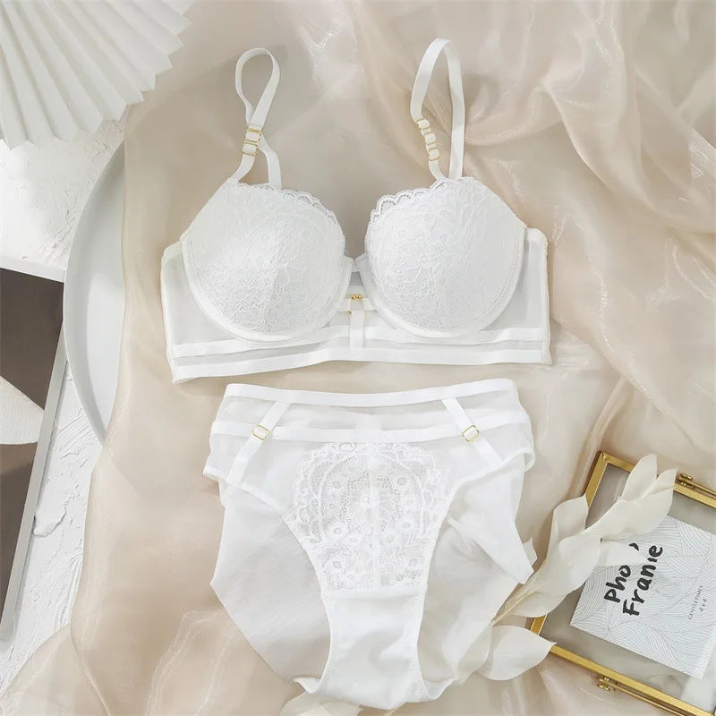 French Sexy Lingerie Underwear Lace Push Up Bra and Panties Set Beautiful High Quality Women Intimates New Arrivals