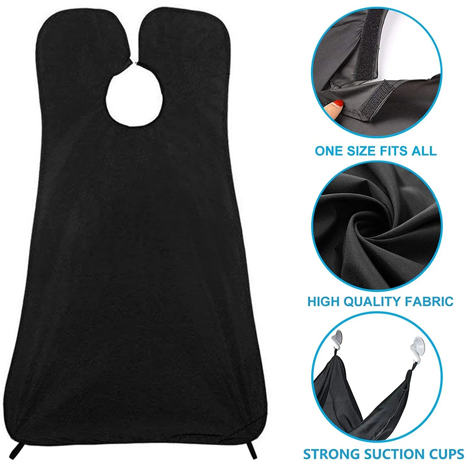 1pc Men Beard Shaving Apron Trimming Bib Creative Wall Mirror Suction Haircut Wrap Cape Home Salon Moustache Grooming Accessory