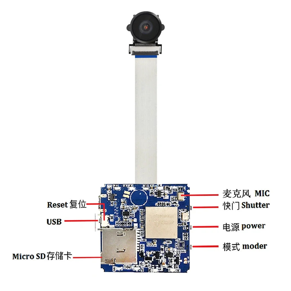 WiFi P2P Mini Camera Module 14MP 4K 60FPS Motion Detection Digital Zoom Pinhole Lens Module Matecam X9 Small DIY Cam Recorder
