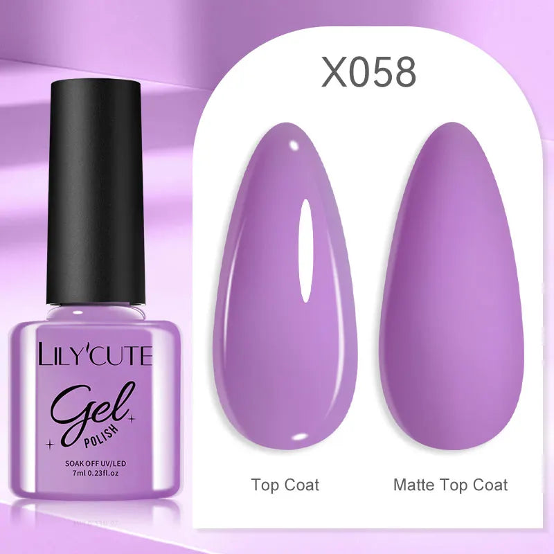 LILYCUTE 7ML Black White Color Gel Nail Polish Summer Colorful Gel Nail Art Semi Permanent UV Gel Soak Off UV LED Gel Varnishes