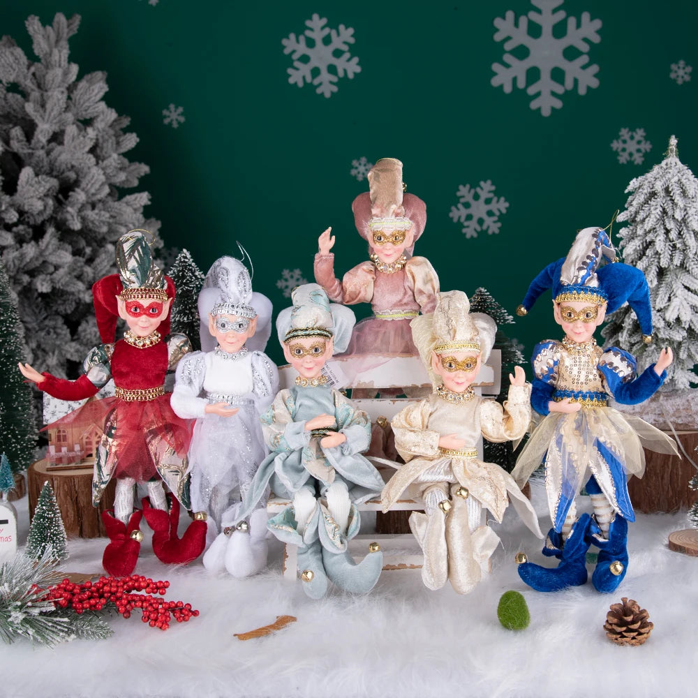 New Arrivals Christmas Decor Handmade New Year Decor Hanging Sitting Elf Plush Doll Christmas Tree Hanging Ornament Xmas Gift