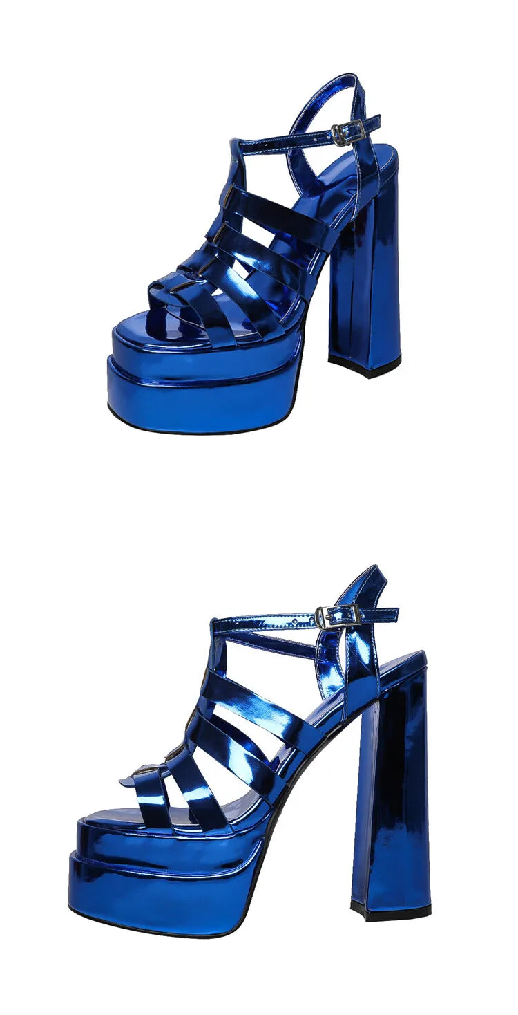 2024 Ladies High Heels Double Waterproof Platform Sandals for Women Luxury Brand Designer Summer Party Chunky Pumps and Shoes