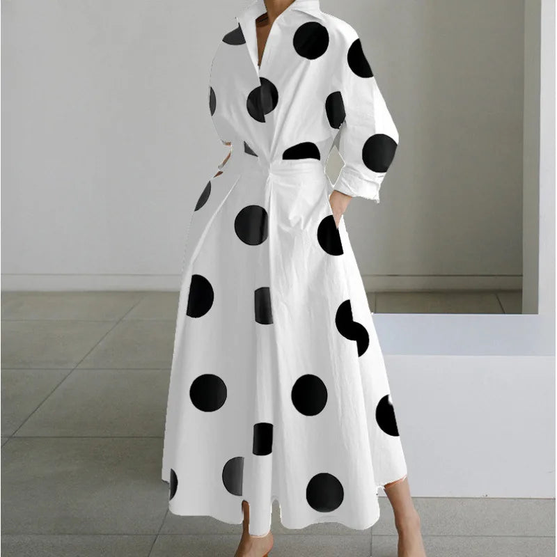 Women's Summer Dress Plus Size Commuter Polo Neck Loose Fit New Elegant Trendy Minimalist Fashionable Niche Versatile Casual Fit