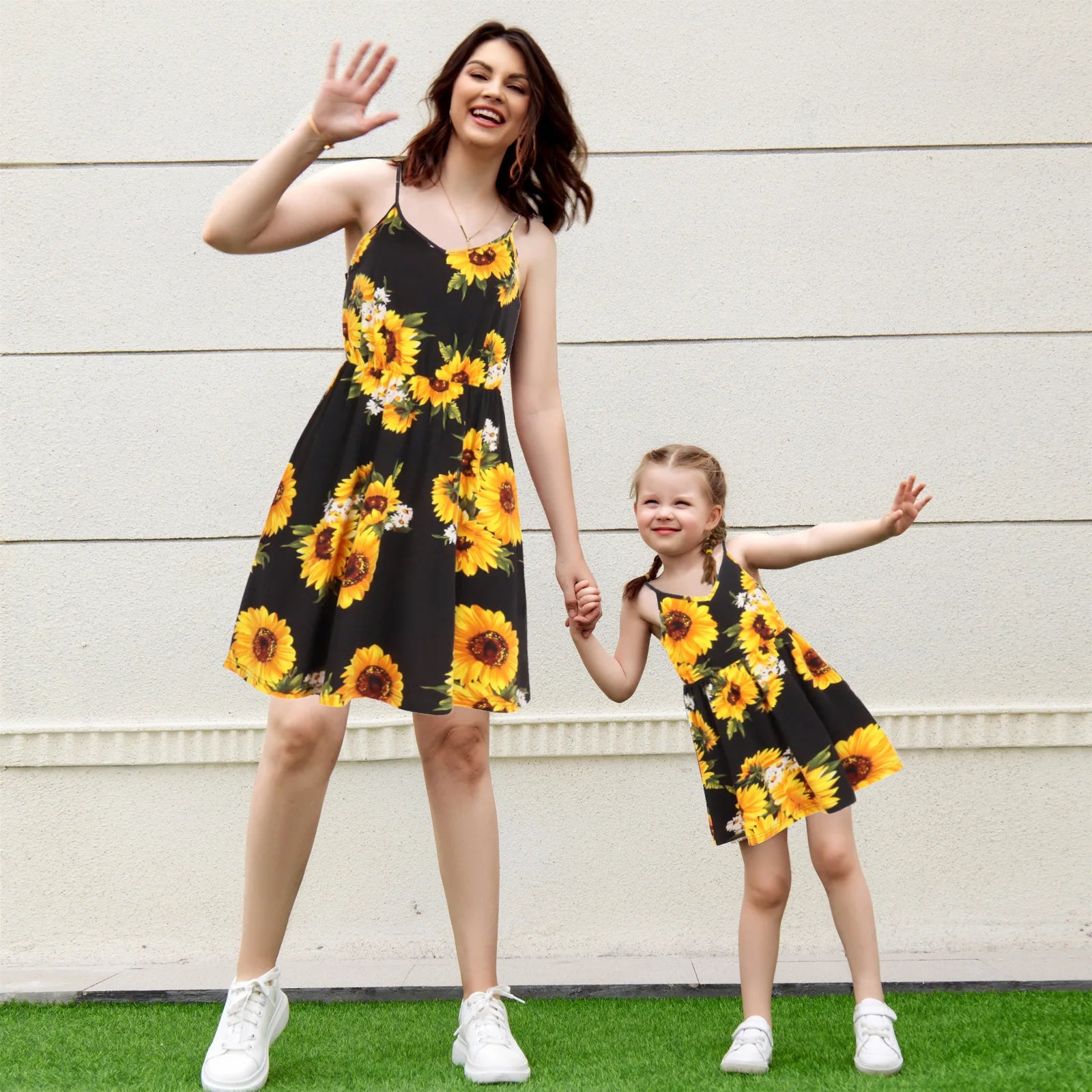 Summer Long Dress Robe Femme Casual Family Matching Outfits Boho Children's Clothing Beach Mother Daughter Dress Vestidos