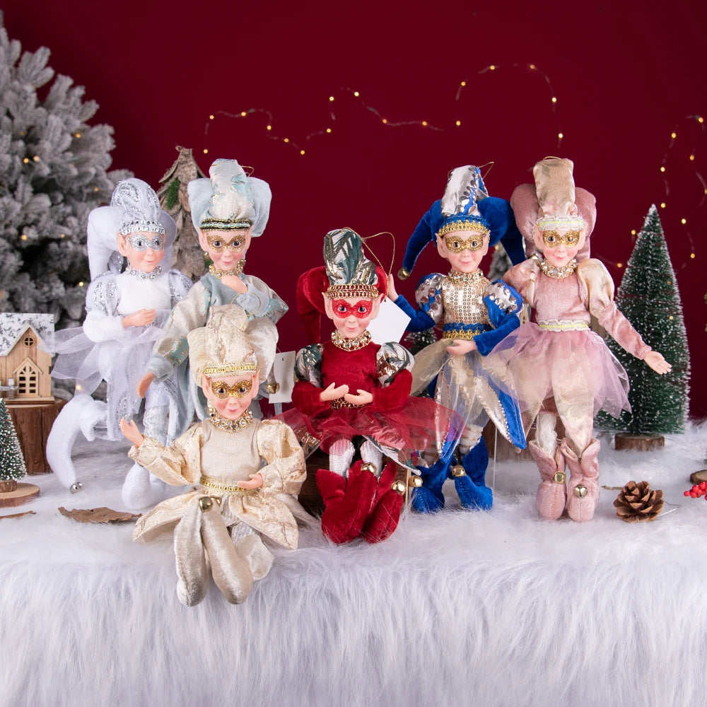 New Arrivals Christmas Decor Handmade New Year Decor Hanging Sitting Elf Plush Doll Christmas Tree Hanging Ornament Xmas Gift