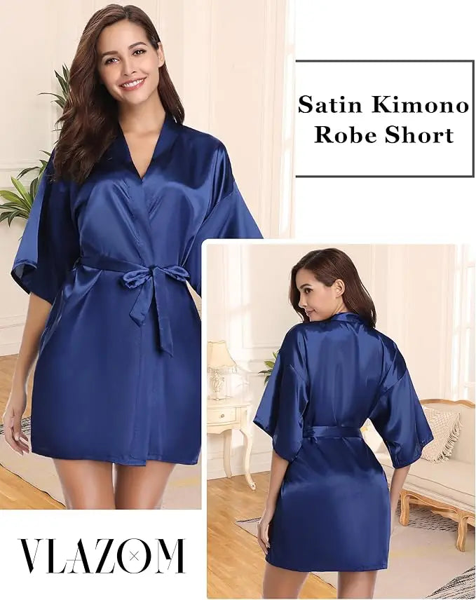 Summer Champagne Chinese Bride Wedding Robe Satin Sleepwear Women Nightgown Sexy Nightdress Lady Kimono Bathrobe Gown Negligee