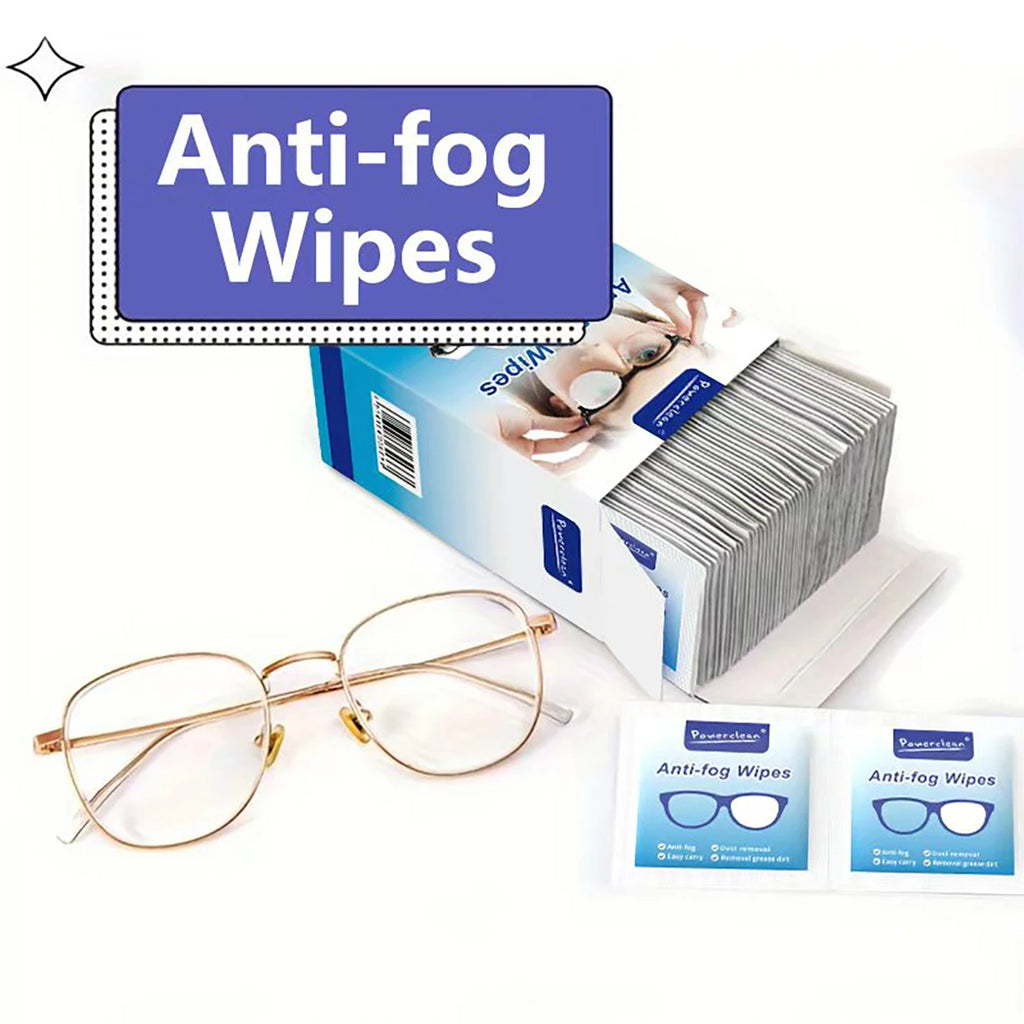 10/50/100Pcs/Bag Anti Fog Wipes for Glasses Individually Wrapped Lens Cleaner Wipes Pre-Moistened Lens & Screen Cleaning Wipes f