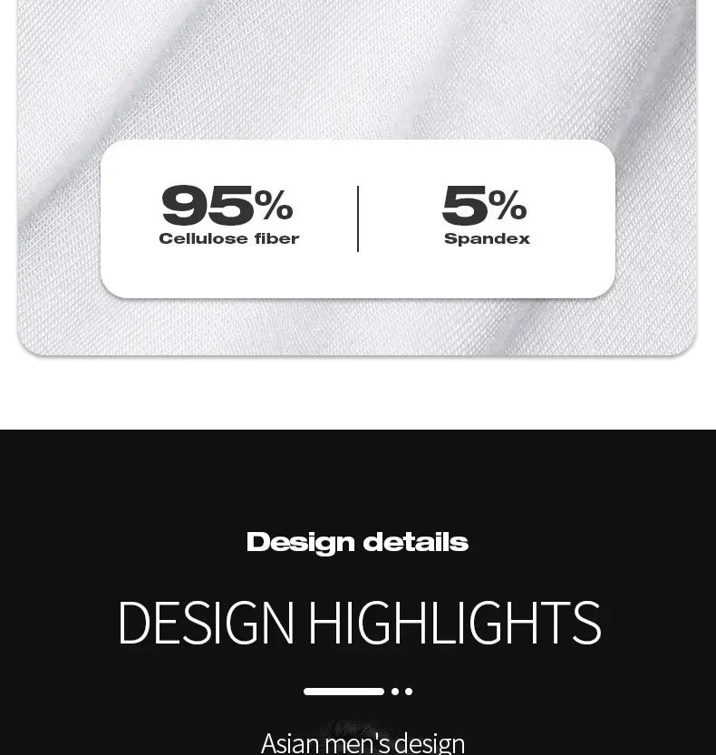 5PCS Men's summer trendy slim-fit hurdling style, modal, wearing a white undershirt underneath, men's tight-fitting