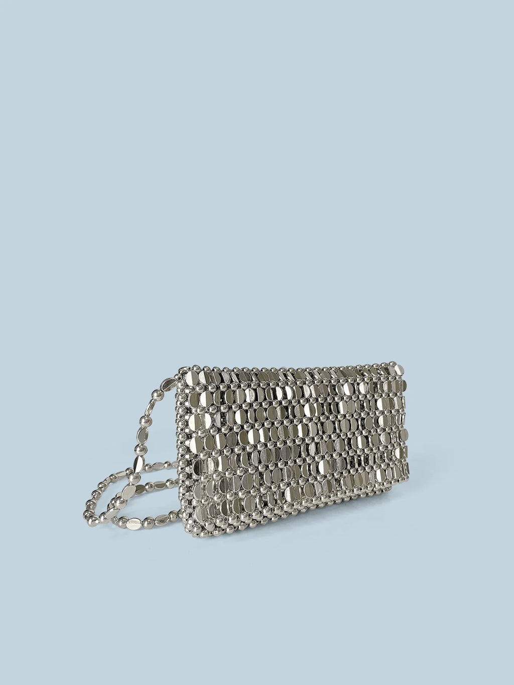 Summer New Blingbling Retro Silver Hollow Design Handmade Beaded Flip Phone Bag