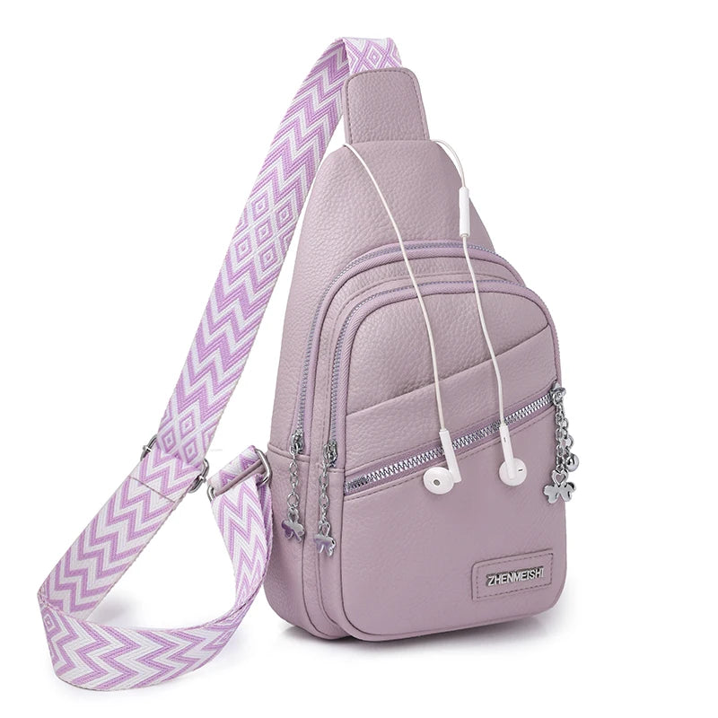 Women Bag Chest Bag Summer Creative Style Shoulder Wear Resistant Messenger Bag PU Leather Crossbody Bag Sling Bags for Woman
