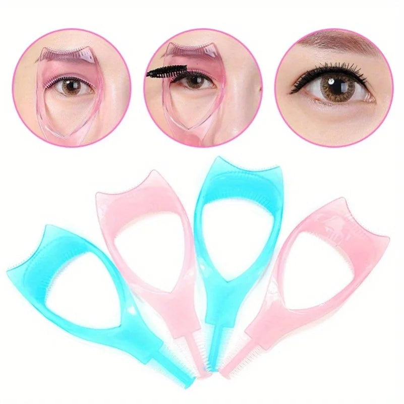 3-in-1 Novelty Applicator Brush Mascara Guide - Multifunction Eyelash Styling, Curling, and Defining - Easy to Use