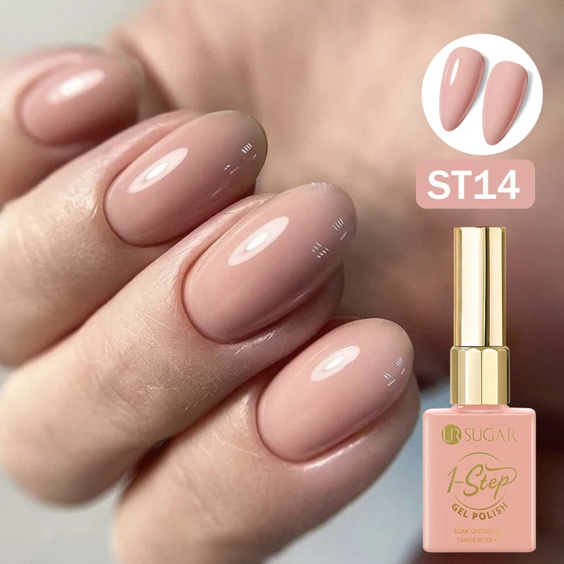 UR SUGAR 15ml 1 Step Gel Polish  Nail Art Manicure 3 IN 1 Gel Soak Off LED UV Gel Nail Varnishes No Need base top gel