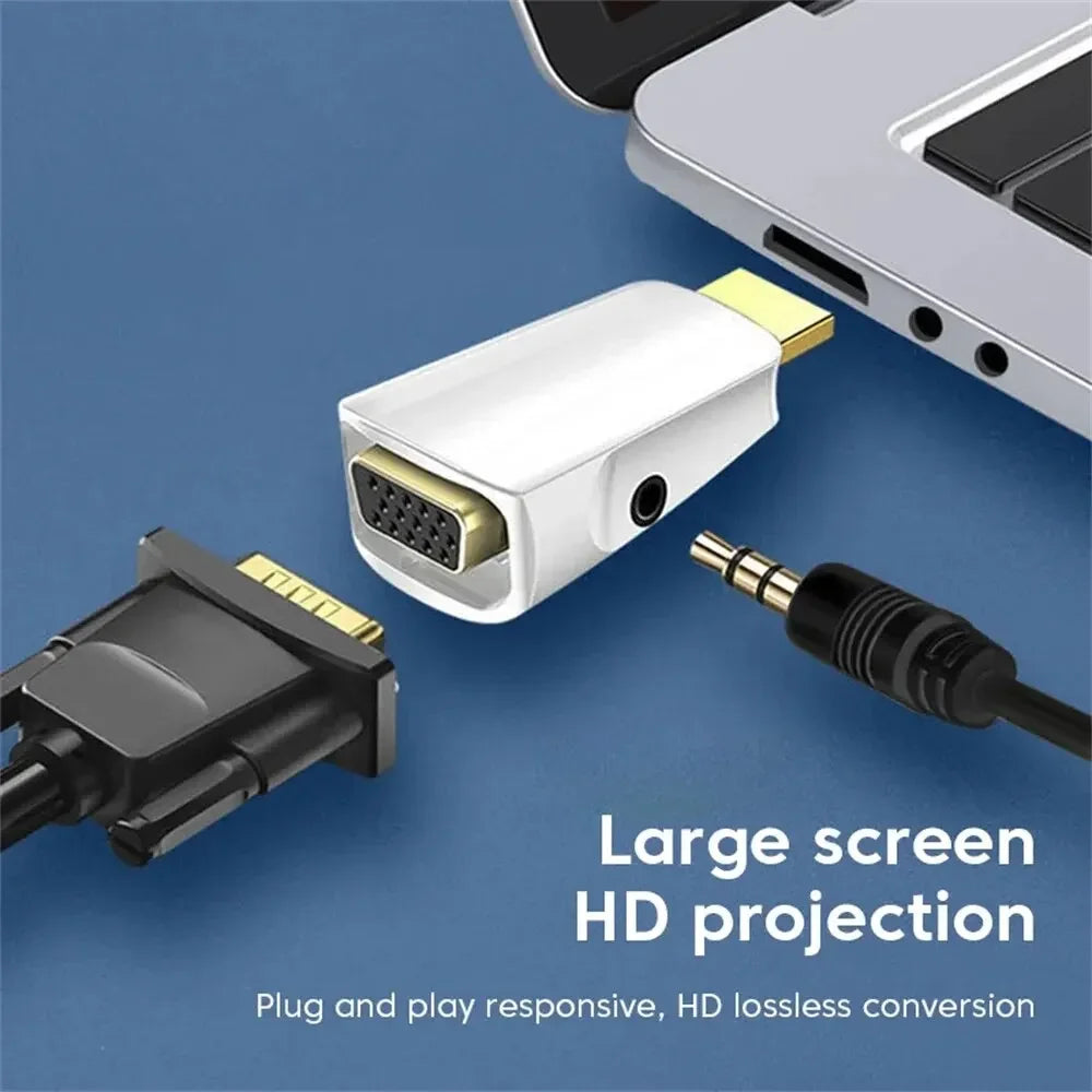 HDTV To VGA Cable Converter Male To Famale Converter Adapter 3.5mm Jack Audio HD 1080P for PC Laptop Tablet Connector