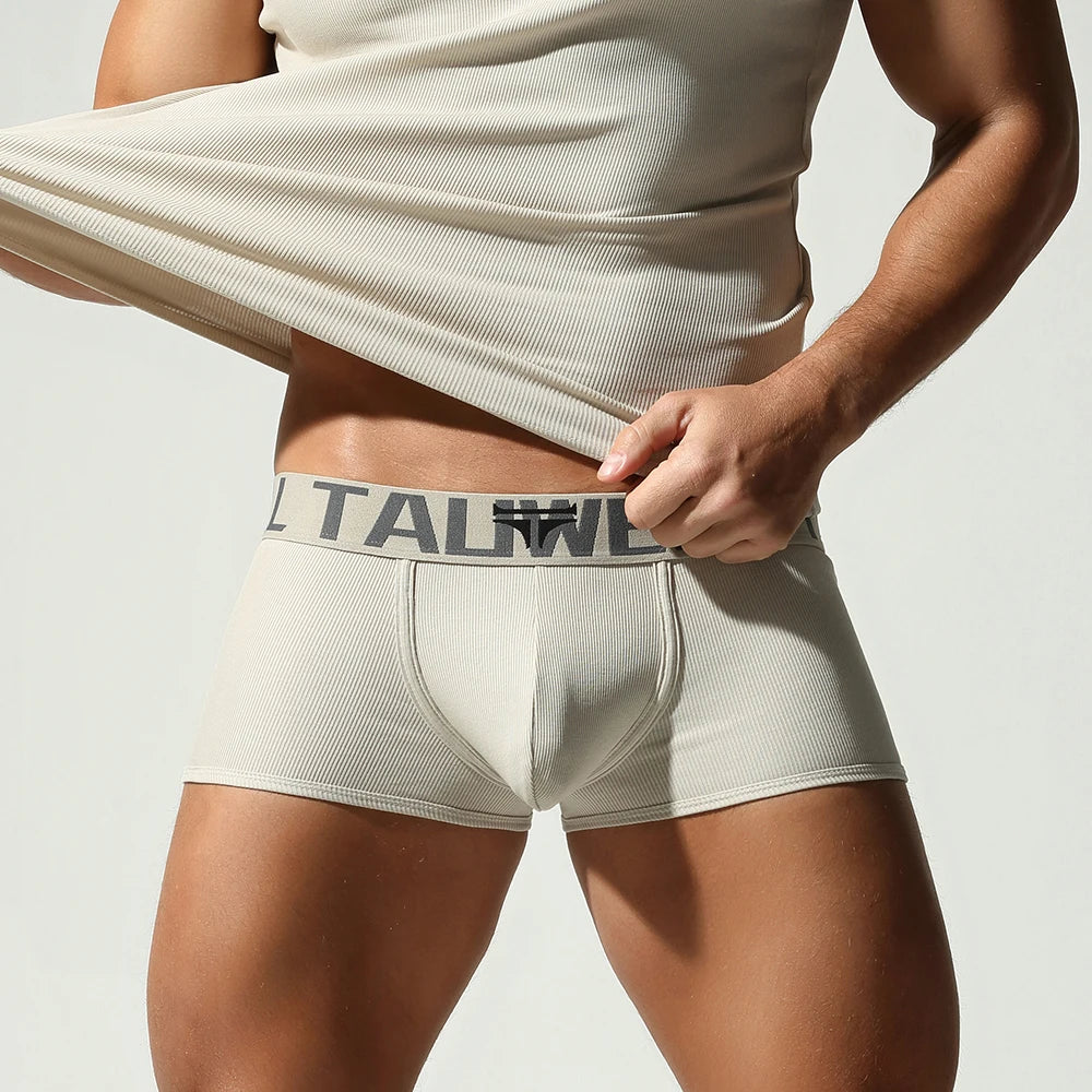TAUWELL Mens Boxers Sexy Low-waist Underwear New Arrivals U Convex Pouch Button Underpants Boxershorts Male Panties Boxer
