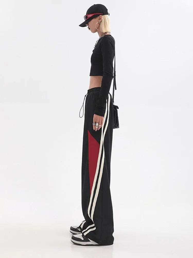 Y2K Streetwear Joggers Pants Women Casual Oversized Wide Leg Cargo Pantgs Trousers Tech Sweatpant Harajuku Parachute Baggy Pants