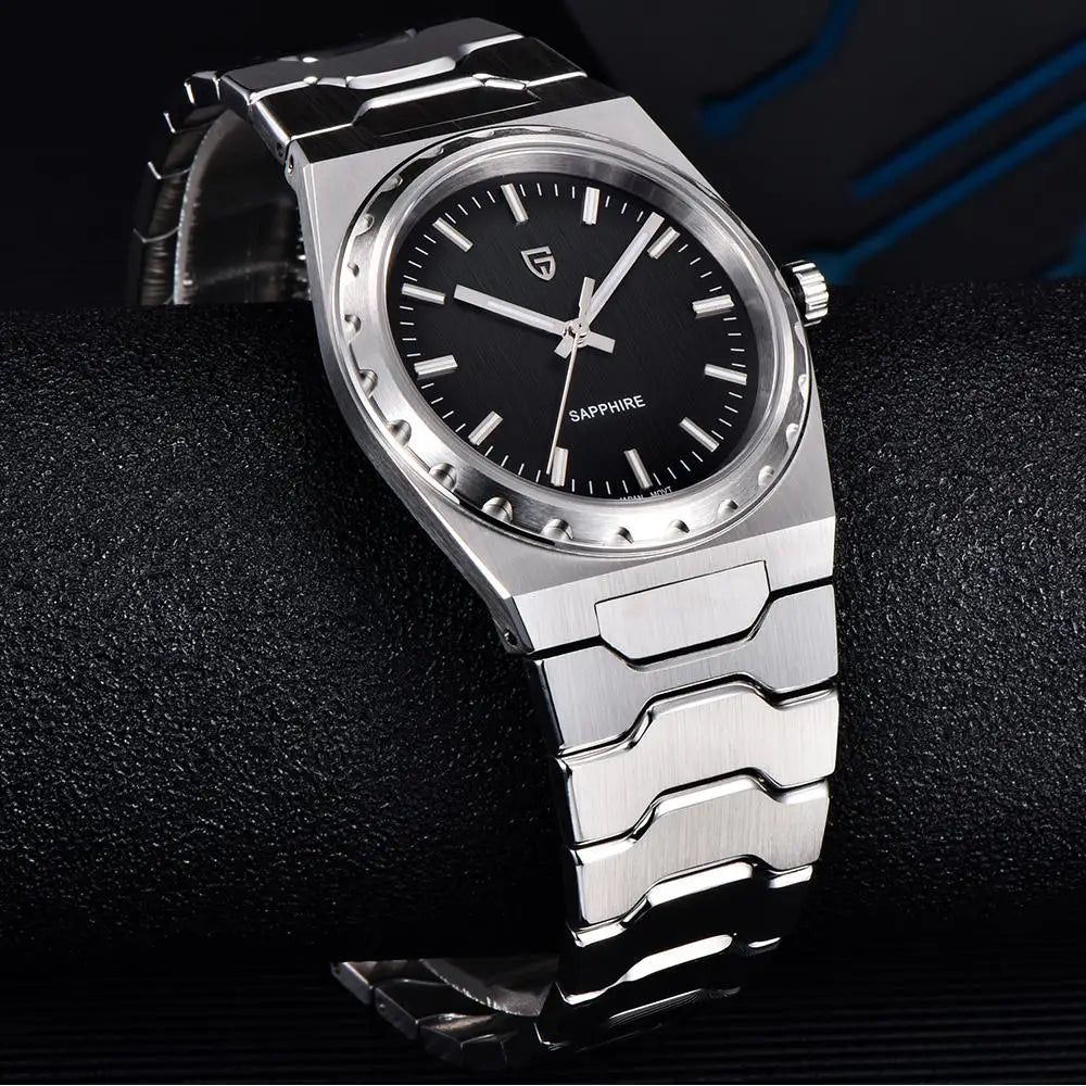 2025 V2 PAGANI DESIGN 222 men's Quartz Watch VJ21 37MM Sapphire Stainless steel Waterproof luminous Watches for men PDYS020