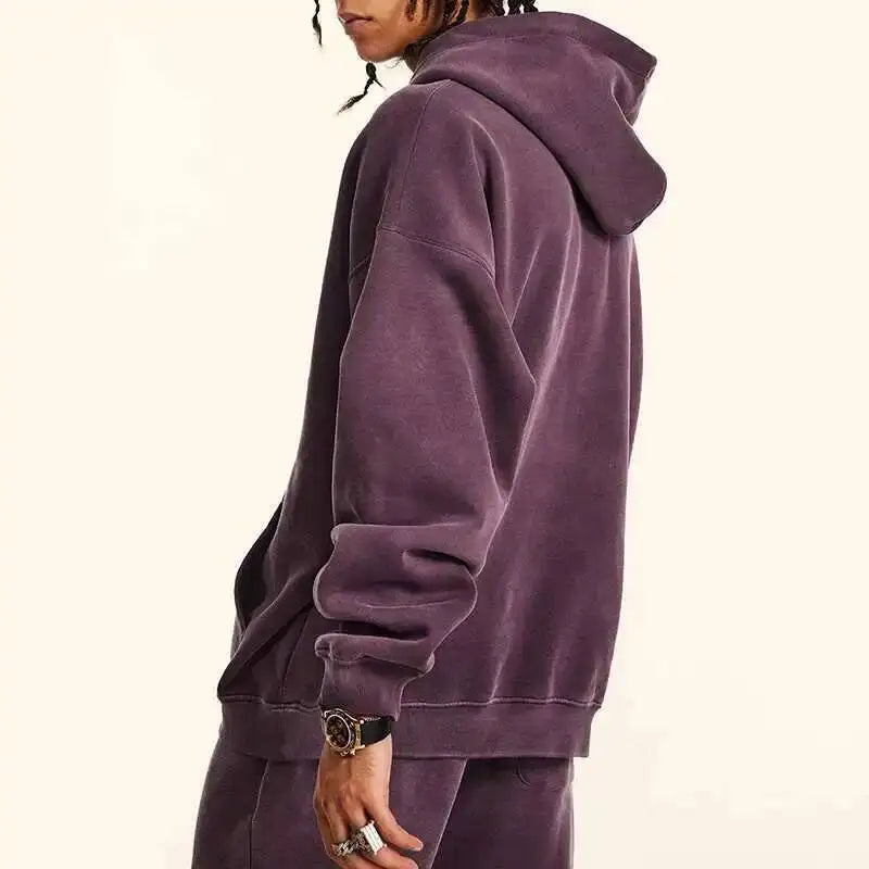 PFNW 2025 Spring High Street Vintage Washed Digital Padded Hooded Sweatshirt Men's American Loose Oversized Pullover Top 28W5695