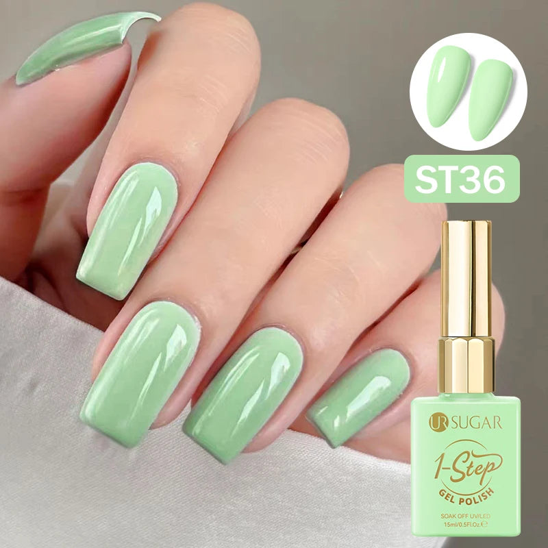 UR SUGAR 15ml 1 Step Gel Polish  Nail Art Manicure 3 IN 1 Gel Soak Off LED UV Gel Nail Varnishes No Need base top gel