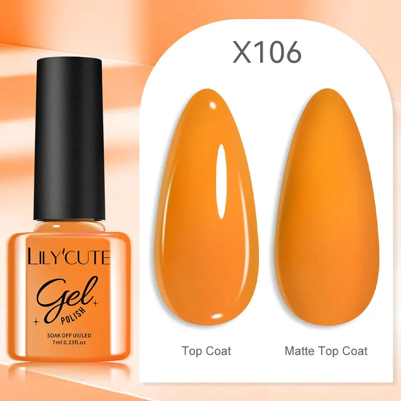LILYCUTE 7ML Black White Color Gel Nail Polish Summer Colorful Gel Nail Art Semi Permanent UV Gel Soak Off UV LED Gel Varnishes