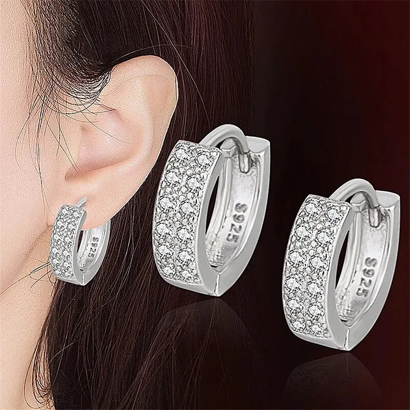 Trendy Gold Color Cubic Zirconia Round Copper Earrings For Women Metal Crystal Earring Party Birthday Everyday Jewelry